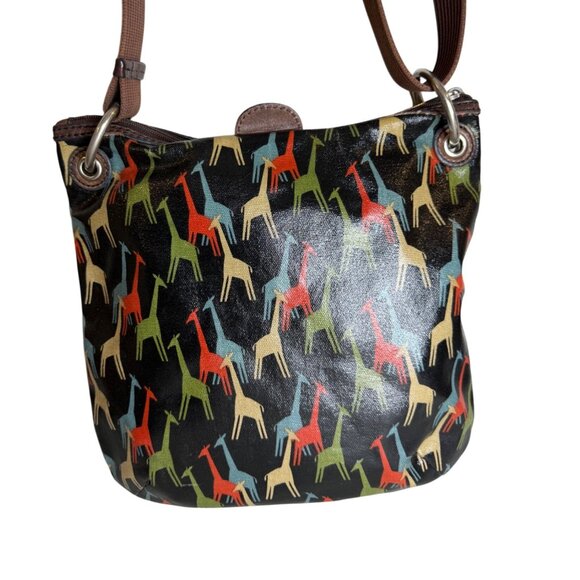 Fossil Key-Per Crossbody Bag With Giraffe Print 11.5" - Picture 3 of 8